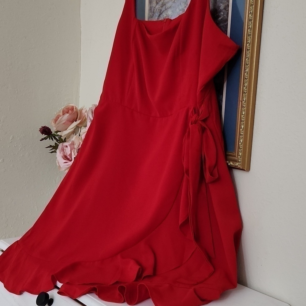 Romantic Red Sleeveless Mini Dress XXL Date Night Y2K Concert Party - Picture 8 of 12